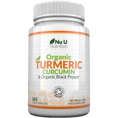 Supliment Alimentar, Nu U Nutriton, Turmeric Curcumin si Piper Negru, Efect Anti-inflamator, Vegan, fara Lactoza, 365 capsule