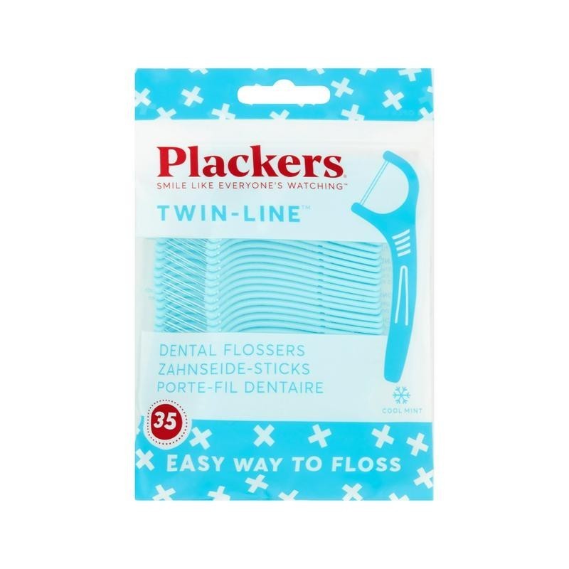 Set Ata Dentara, Plackers, Twin Line, Tip Scobitoare, Curatare Rapida, Foarte Rezistenta, Aroma de Menta, 35 buc