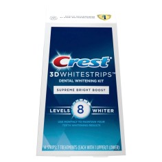 Cutie 7x Plicuri, Benzi Albirea Dintilor, Crest, 3D White, Supreme Bright Boost, Nivel Albire 8, 7 zile