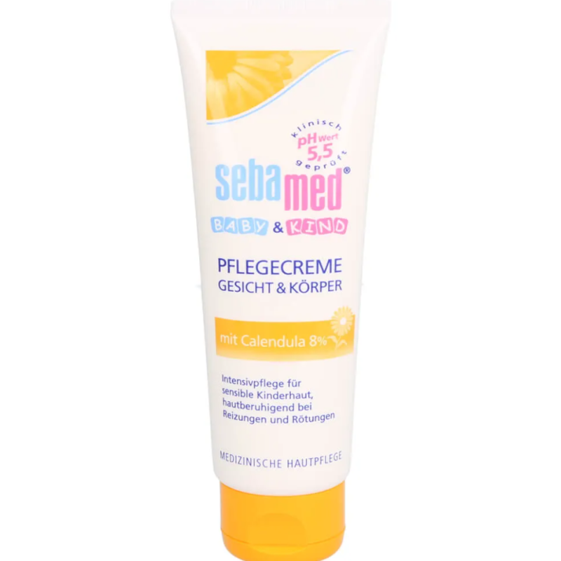 Crema de Corp pentru Copii, Sebamed Baby, cu Galbenele, Efect Hidratant pentru Fata si Corp, Calmeaza Iritatiile, 75ml