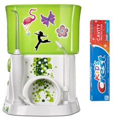 Dus Bucal pentru Copii, Waterpik, WP-260, 2x Varfuri Incluse, 3x Trepte Presiune 10-80psi, Rezervor 444ml, Verde