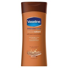 Lotiune de Corp, Vaseline, Cocoa Radiant, cu Unt de Cacao, pentru Catifelarea Pielii, Hidratare Intensa, 200ml