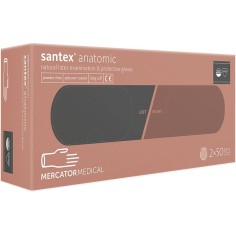 Box of 100x Latex Gloves, Mercator Medical, Anatomical, Anatomical Structure, Powder-free, Cream, M