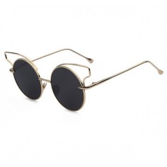 Ochelari de Soare, Zamo, Ravenna Kitty, Protectie UV400, Lentile Policarbonat, Model Cateye, Negru cu Auriu