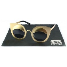 Ochelari de Soare, Zamo, Holland, Protectie UV400, Lentile Policarbonat, Model Cateye, Negru cu Auriu