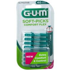 Set of 40 Interdental Brushes, GUM, Soft-Picks Comfort Flex, Large, for Deep Cleaning, Soft Bristles