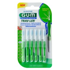 Set of 6 Interdental Brushes, GUM, Trav-Ler, for Deep Cleaning, Treated with Chlorhexidine, 1.1 mm