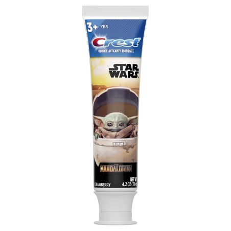 Pasta de Dinti Copii 3+ Ani, Crest, Star Wars, Personaj Baby Yoda, Aroma Capsuni, Impotriva Cariilor, 119gr