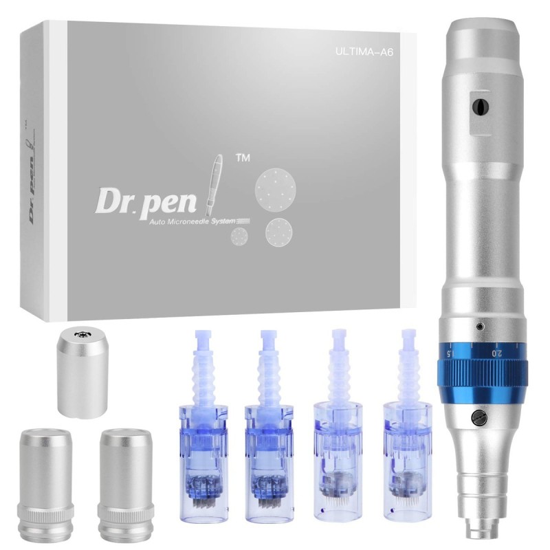 Creion Micro-Ace, Dermapen, Dr. Pen, A6, pentru Electroporare, Wireless, 4x Rezerve, Adancime 0.25 - 3.00 mm, 5 viteze