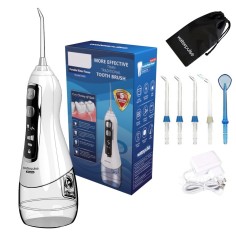Irigator Dus Bucal, Waterpulse, V580, fara fir, 5x Varfuri, 3x Trepte, 5x Programe, Rezevor 320ml, 1600 oscilatii/min, Borseta