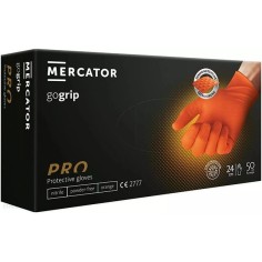 Cutie 50x Manusi Nitril, Mercator, GOgrip, Nepudrate, Diamantat Texturate, Portocalii, Marimea M
