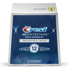 Box 20x Envelopes, Teeth Whitening Strips, Crest, 3D Whitestrips, Professional White, Whitening Level 12