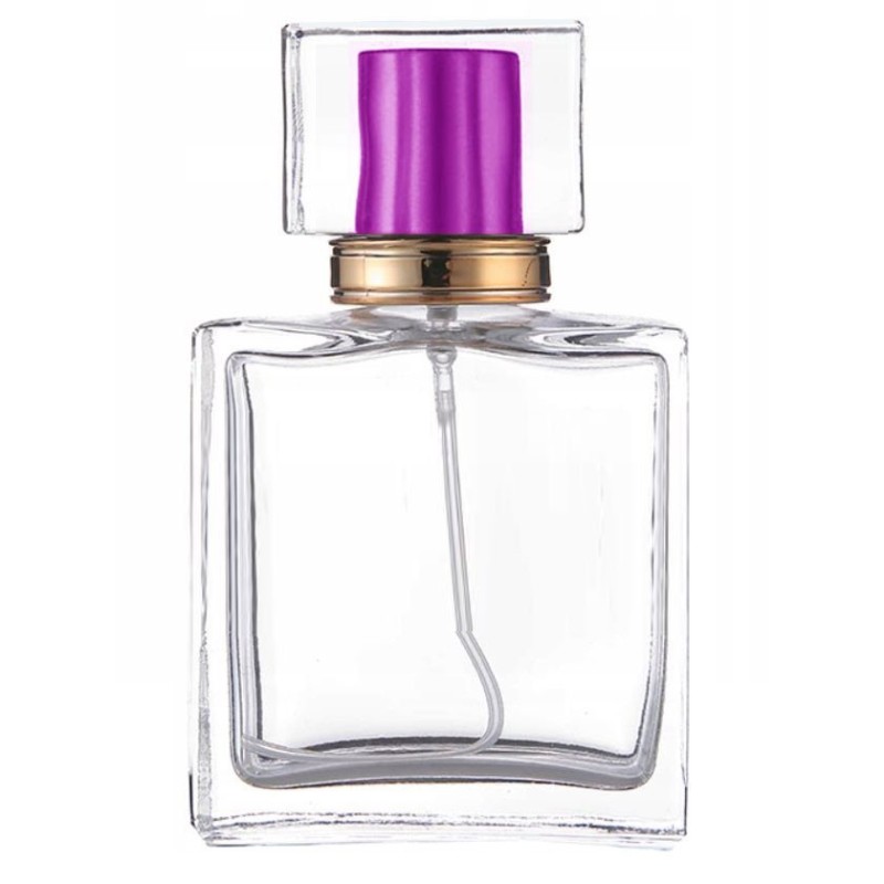 Sticla Parfum, Zamo®, cu Pulverizator Infiletabil si Capac Mov, Capacitate 50ml