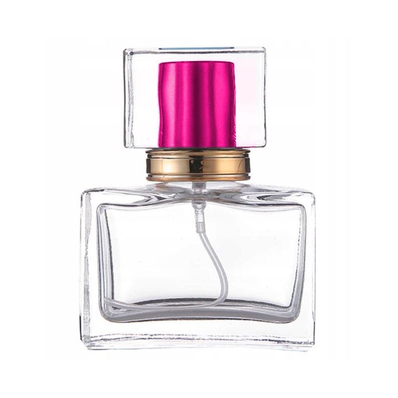 Sticla Parfum, Zamo®, cu Pulverizator Infiletabil si Capac Roz, Capacitate 30ml