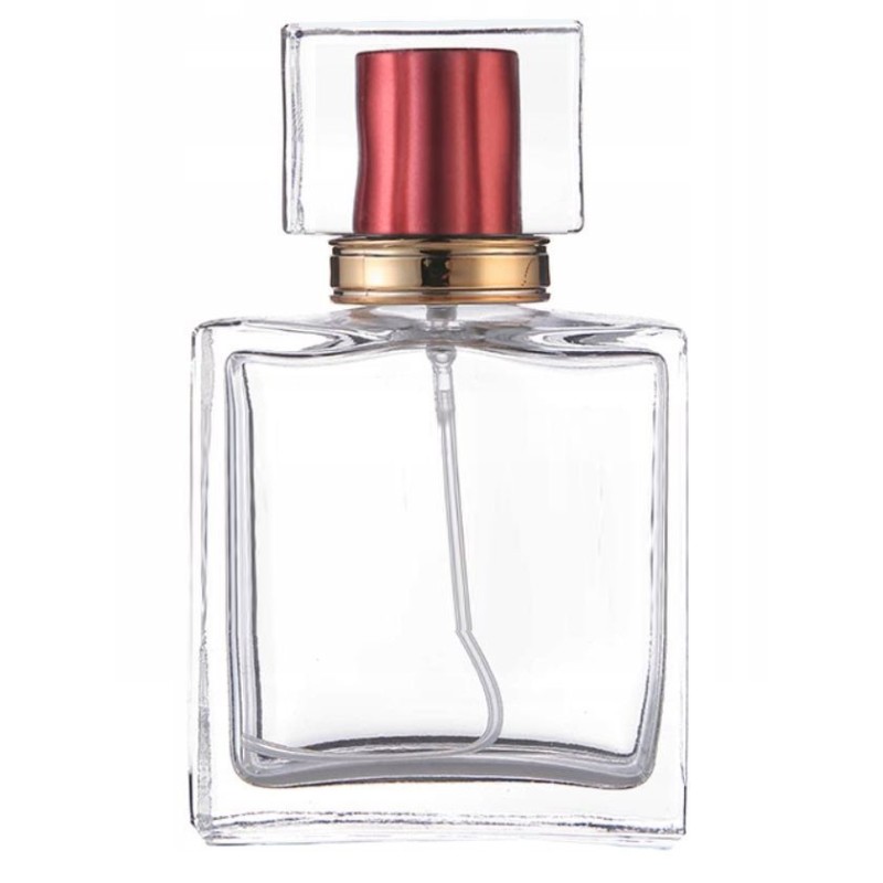 Sticla Parfum, Zamo®, cu Pulverizator Infiletabil si Capac Visiniu, Capacitate 50ml