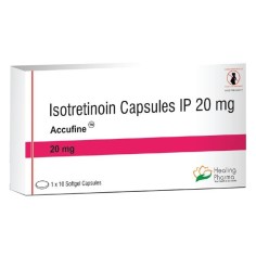 Supplement, Healing Pharma, Accufine, Adjuvant in the Treatment of Acne, Isotretinoin 20mg, 10 capsules
