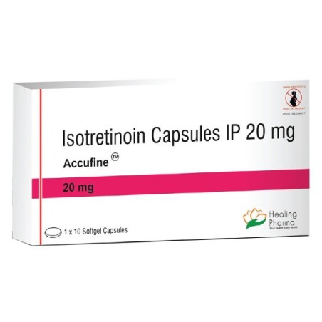 Supliment, Healing Pharma, Accufine, Adjuvant in Tratamentul Acneei, Isotretinoin 20mg, 10 capsule
