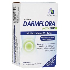 Supliment Alimentar, Avital, Darmflora Aktiv Plus, 100 Miliarde Probiotice Vii din 10 Tulpini Benefice pe Portie, 80 capsule