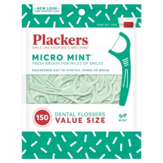 Dental Floss Set, Plackers, Micro Mint, Toothpick Type, Quick Cleaning, Easy Slip Wax, Resistant Fiber, 150 pcs