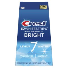 Benzi Albirea Dintilor, Crest, 3D White, Bright, Nivel Albire 7, Cutie 11 Plicuri, 22 Benzi