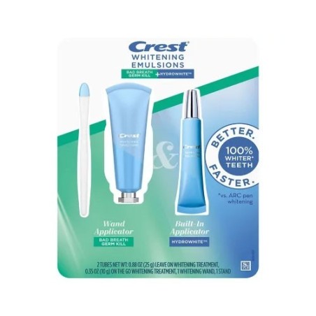 Set Albirea Dintilor, Crest, Whitening 
Emulsions, Bad Breath, Emulsie cu Aplicator Separat 18gr si Emulsie Integrata 10gr