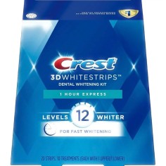 Teeth Whitening Strips, Crest Whitestrips 3D 1-Hour Express, Whitening Level 12, Box 10 sachets, 20 strips