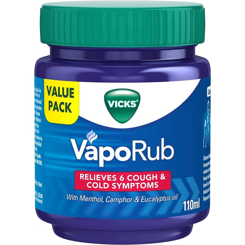 Unguent Rubefiant, Vicks, VapoRub, Efect Adjuvant impotriva Simptomelor de Raceala si Tuse, 110ml