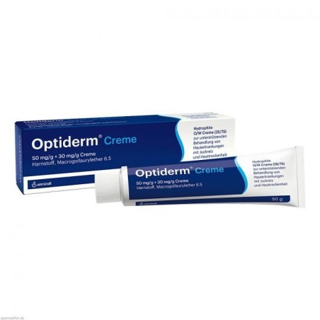 Crema de Corp, Almirall Hermal, Optiderm, cu Uree si Polidocanol, Efect de Reparare a Barierei Pielii, fara Parfum, 50gr