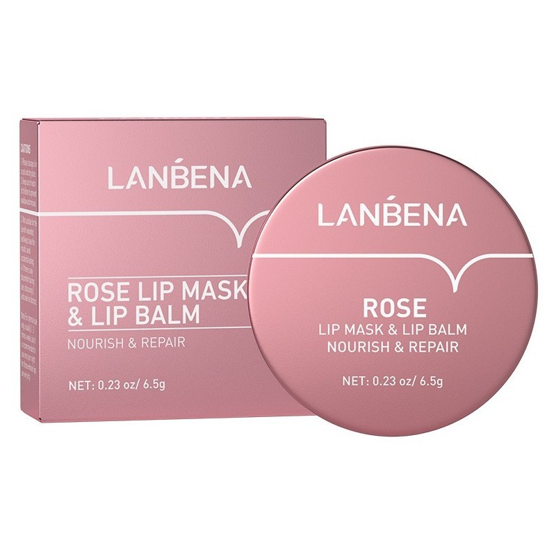 Balsam de Buze, Lanbena, Rose Lip Mask, Efect Nutritiv si Reparator, Aroma Trandafir, 6.5gr