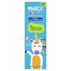 Pasta de Dinti pentru Copii, Crest, Mystic, Albirea Dintilor cu Fluor, Varsta 3+ Ani, Aroma Bubble Gum, 113gr