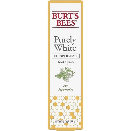 Pasta de Dinti, Burt's Bees, Purely White, Zen Peppermint, Efect Albirea Dintilor, fara Ingrediente Sintetice, fara Fluor, 133gr