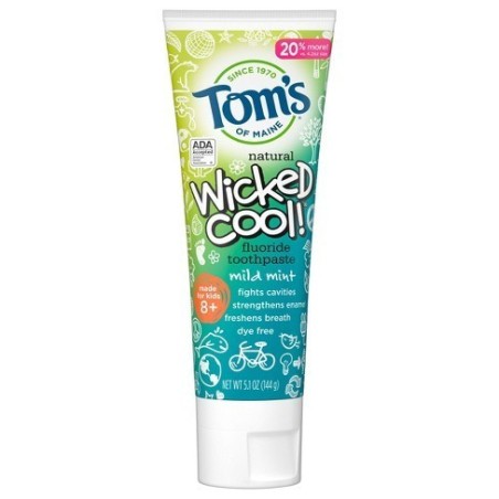 Pasta de Dinti, Tom's of Maine, Wicked Cool, Aroma Menta, Cu Fluor, Copii 8+ ani, 144gr