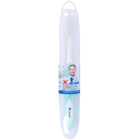 Periuta de Dinti Clasica, Zamo®, X.Brush Deep Clean, Efect Albirea Dintilor, Peri Extra-Soft, Culoare Verde