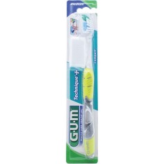 Periuta de Dinti Manuala, GUM, Technique Plus Compact 493, Periaj Profund si Delicat, Medium, Culoare Galbena