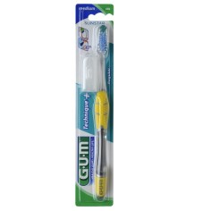 Periuta de Dinti Manuala, GUM, Technique Plus Compact 492, Periaj Profund si Delicat, Medium, Culoare Galbena