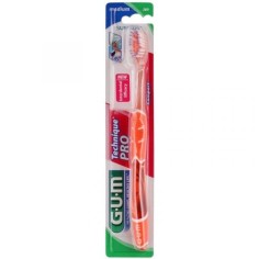 Periuta de Dinti Manuala, GUM, Technique Pro Compact 528, Periaj Profund si Delicat, Medium, Culoare Portocalie