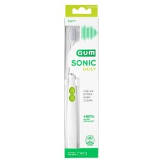 Periuta de Dinti Electrica, GUM, Sonic Daily, Curatare Eficienta prin 12.000 VIbratii, Culoare Alba