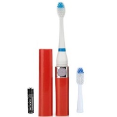 Electric Toothbrush, Travel Fun, for Travel, 2x Tips, 1x Battery Included, Red Color