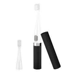 Periuta de Dinti Electrica, Travel Fun, pentru Calatorii, 2x Varfuri, 1x Acumulator Inclus, Culoare Neagra