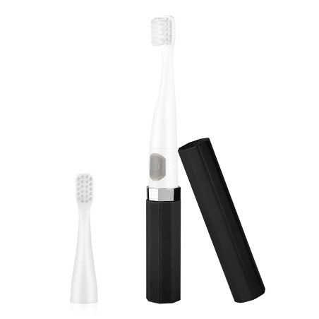 Periuta de Dinti Electrica, Travel Fun, pentru Calatorii, 2x Varfuri, 1x Acumulator Inclus, Culoare Neagra
