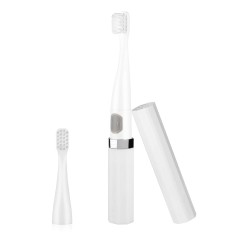 Periuta de Dinti Electrica, Travel Fun, pentru Calatorii, 2x Varfuri, 1x Acumulator Inclus, Culoare Alba