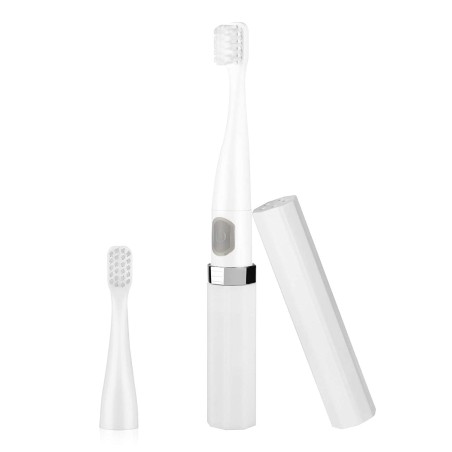 Periuta de Dinti Electrica, Travel Fun, pentru Calatorii, 2x Varfuri, 1x Acumulator Inclus, Culoare Alba