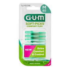 Set of 80x Interdental Brushes, GUM, Soft-Picks Comfort Flex, Medium, for Deep Cleaning, Soft Bristles