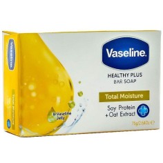 Sapun Solid, Vaseline, Total Moisture, cu Extract de Ovaz si Proteina din Soia, Efect Hidratare Intensiva, 75gr