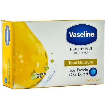 Sapun Solid, Vaseline, Total Moisture, cu Extract de Ovaz si Proteina din Soia, Efect Hidratare Intensiva, 75gr