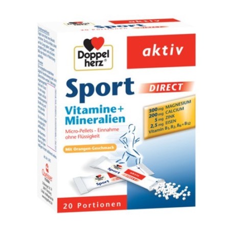 Supliment Alimentar, Doppelherz, Sport Aktiv Direct, Complex de Vitamine, Minerale si Oligoelemente, Aroma Portocale, 20 plicuri