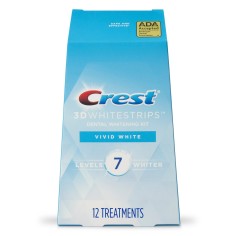 Benzi Albirea Dintilor, Crest, 3D White, Vivid White, Nivel Albire 7, Cutie 12 Plicuri, 24 Benzi