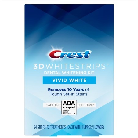 Cutie 12x Plicuri, Benzi Albirea Dintilor, Crest, 3D White, Classic Vivid, Nivel Albire 7, 12 zile