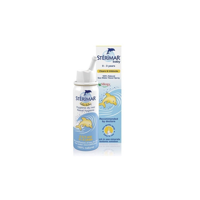 Spray Nazal, Sterimar, Baby, cu Apa de Mare, Curatare Eficienta in Cazul Racelii si Rinofaringitei, 50ml