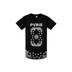Tricou Barbati, Zamo®, Yeezus, Paris, Lung, Imprimeu Floral si Cruce, Negru, Marimea M